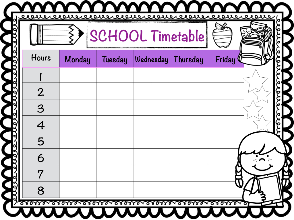 school timetable chart